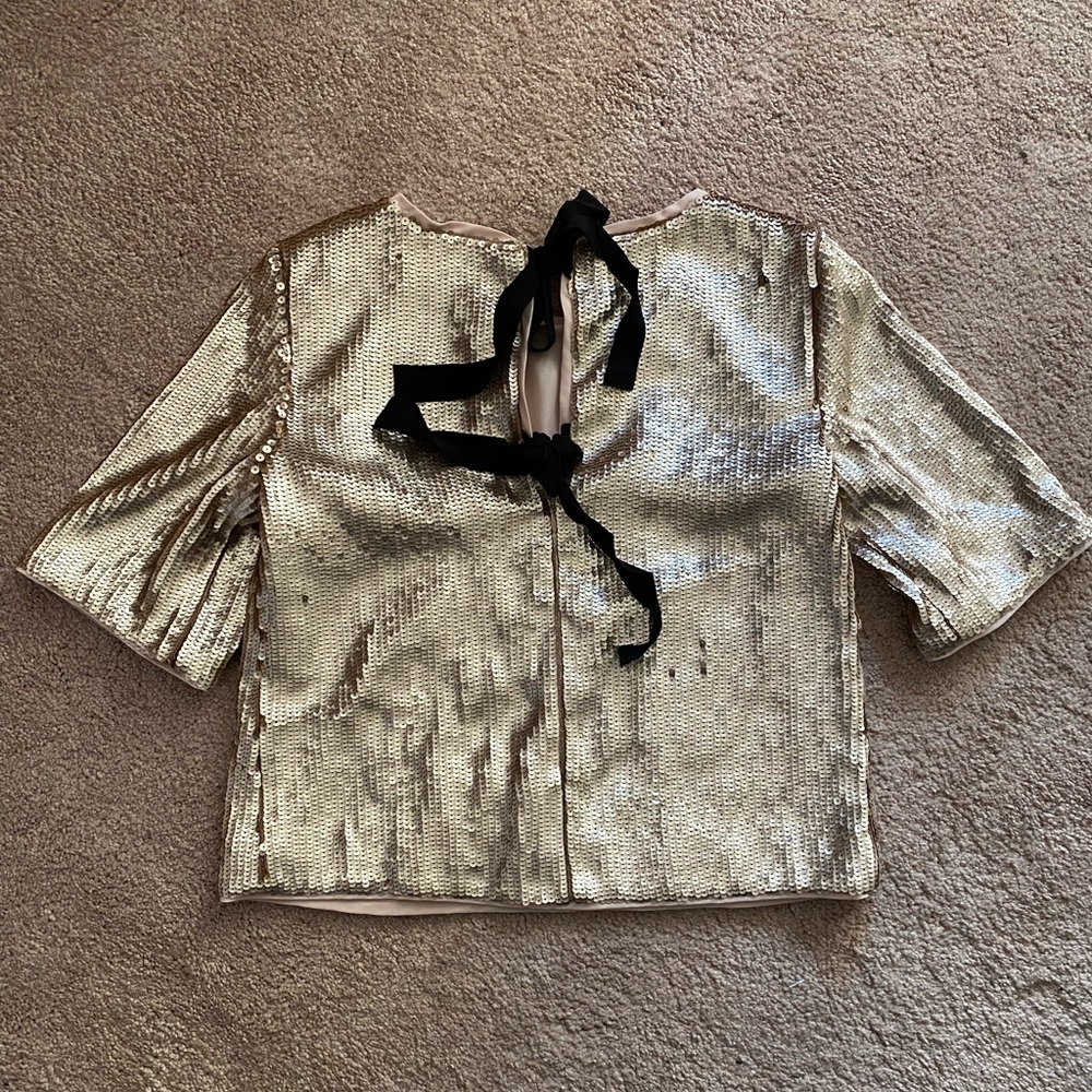 J Crew Sequin Gold Top - NYE ! Sparkly
